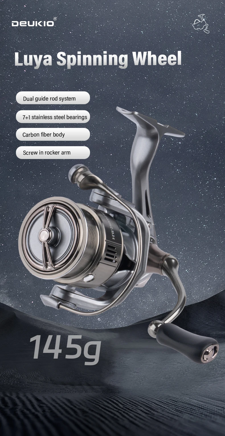 Carrete de pesca ultraligero de fibra de carbono