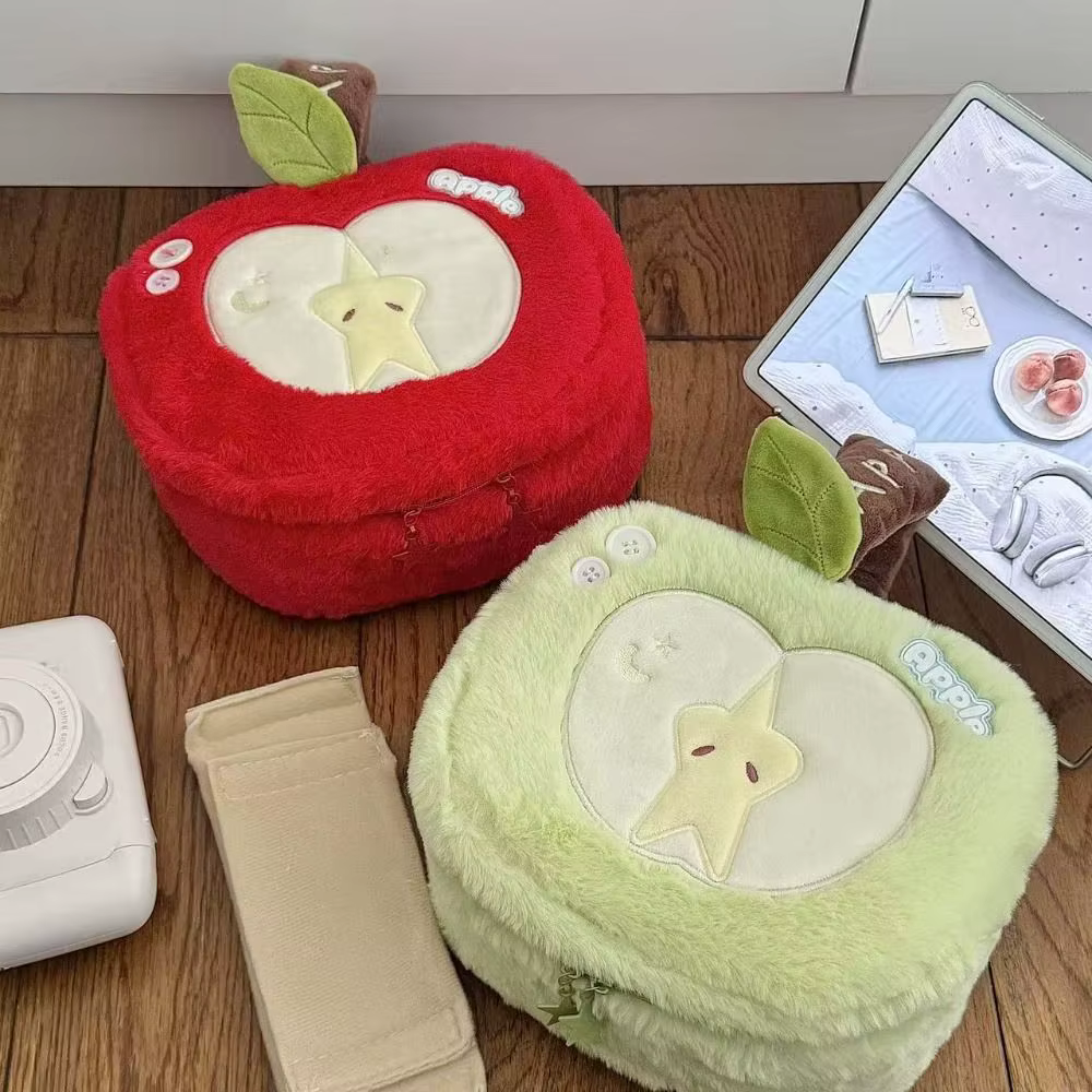Bolsa de Maquillaje Portátil Manzana con Compartimentos y Gran Capacidad