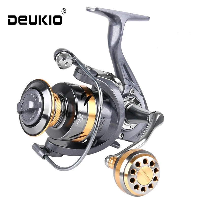 Carrete de pesca DEUKIO AR2000-7000 de metal con arrastre máximo