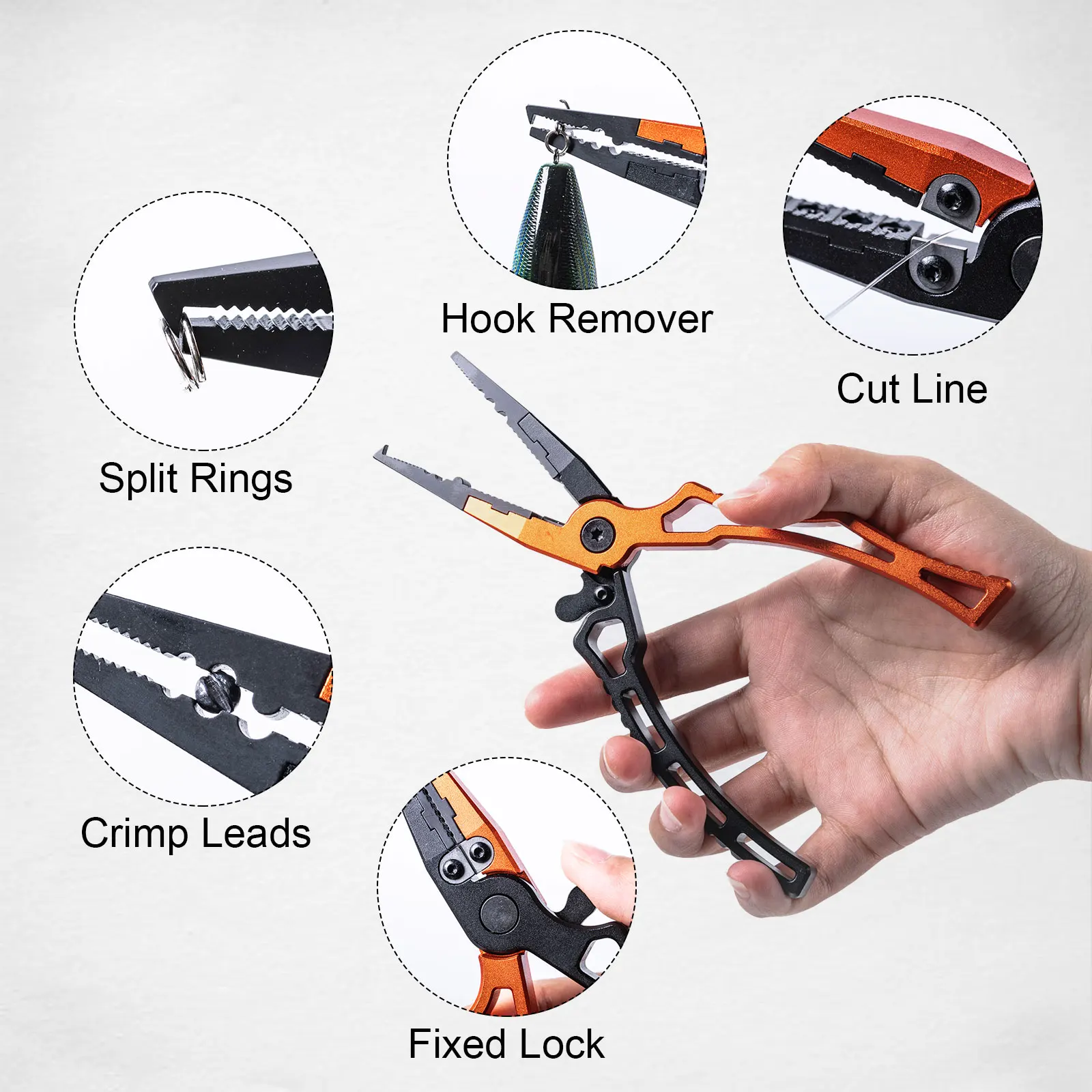 Kit herramientas pesca Goture – Pinza labio, extractor anzuelos y cordón - imagen 4