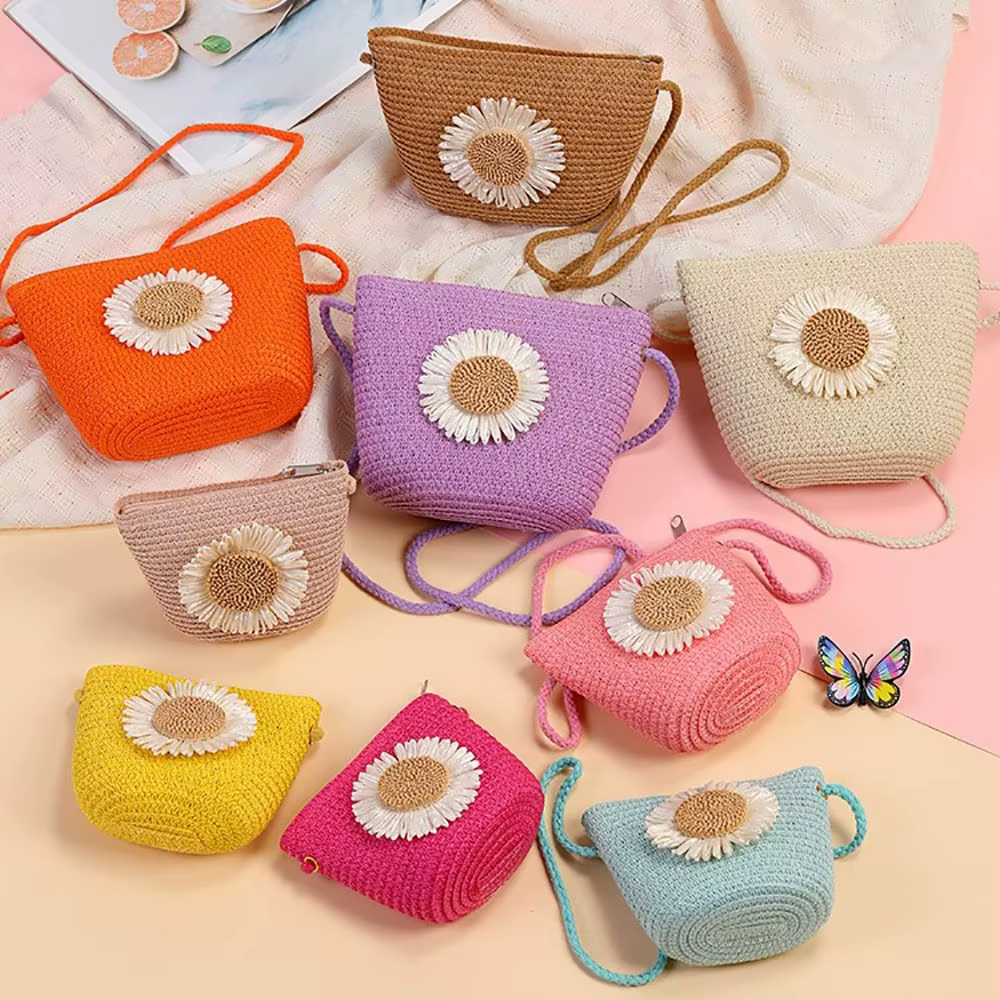 Monedero de paja con forma de concha – Bolso de playa femenino - imagen 5