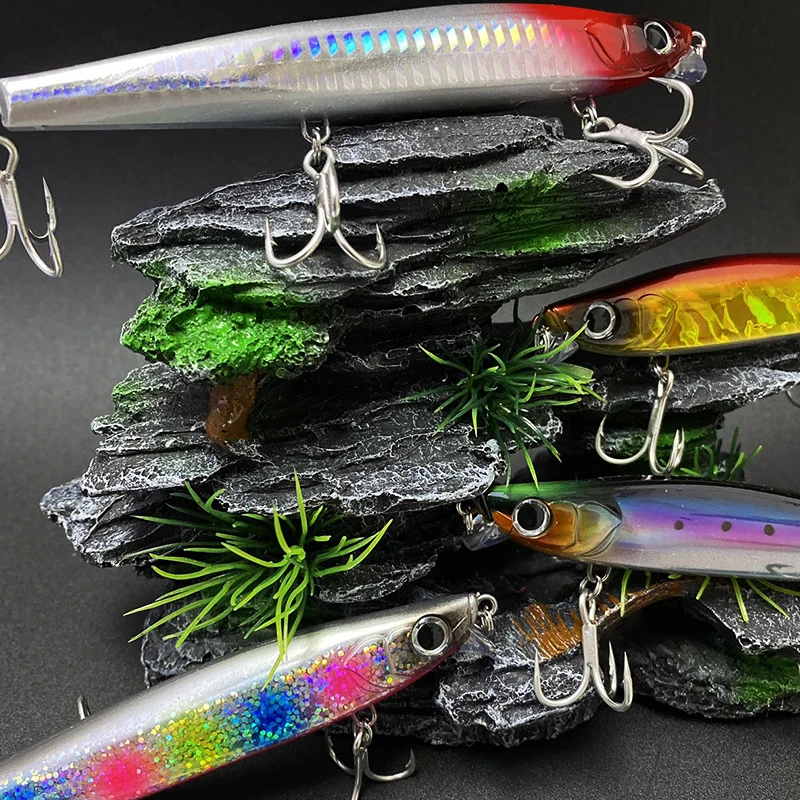 Jerkbait minnow hundido láser para pesca en agua salada - imagen 4