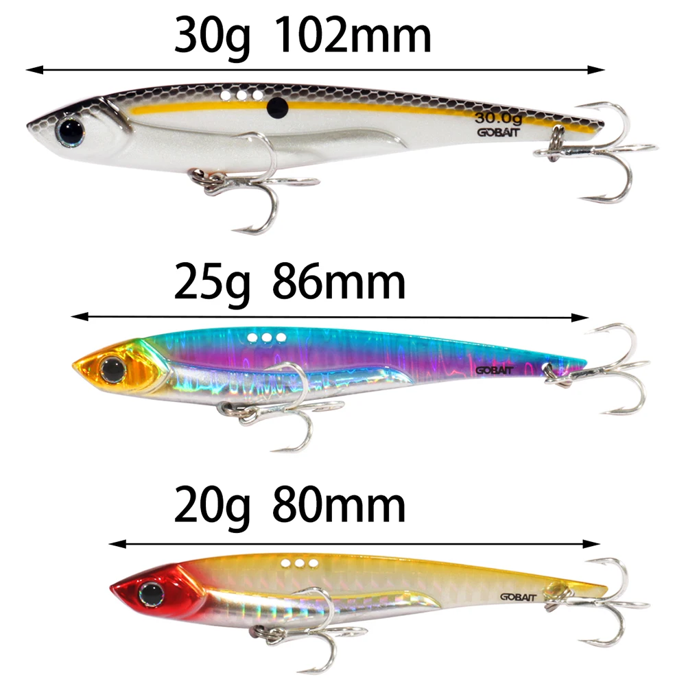 GOBAIT Señuelo VIB metálico – Cebo duro hundimiento con triple anzuelo - imagen 2