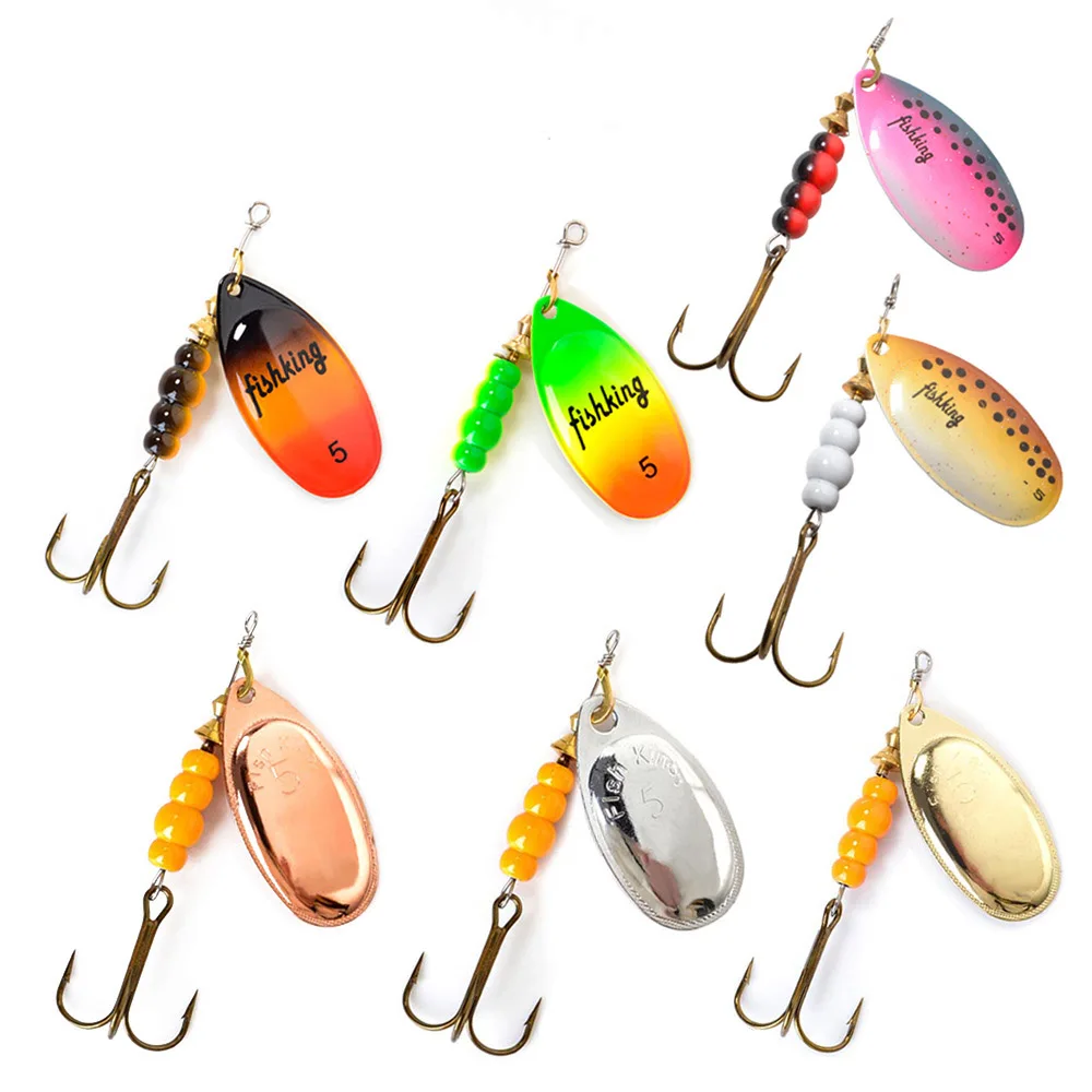 Señuelo spinner giratorio para lucio con anzuelo triple cuchara