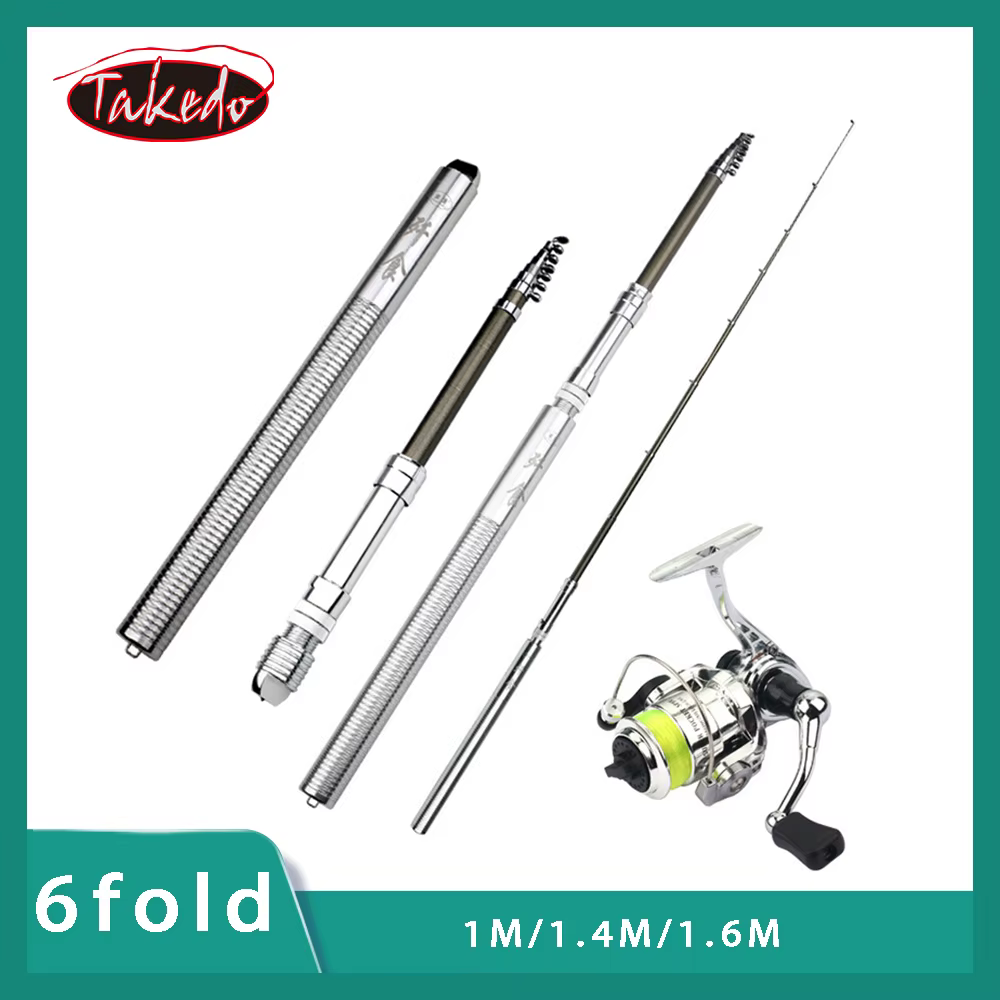 Caña Telescópica Hielo Takedo My J10 + Haspel 1M-1.6M Multilongitud Kids