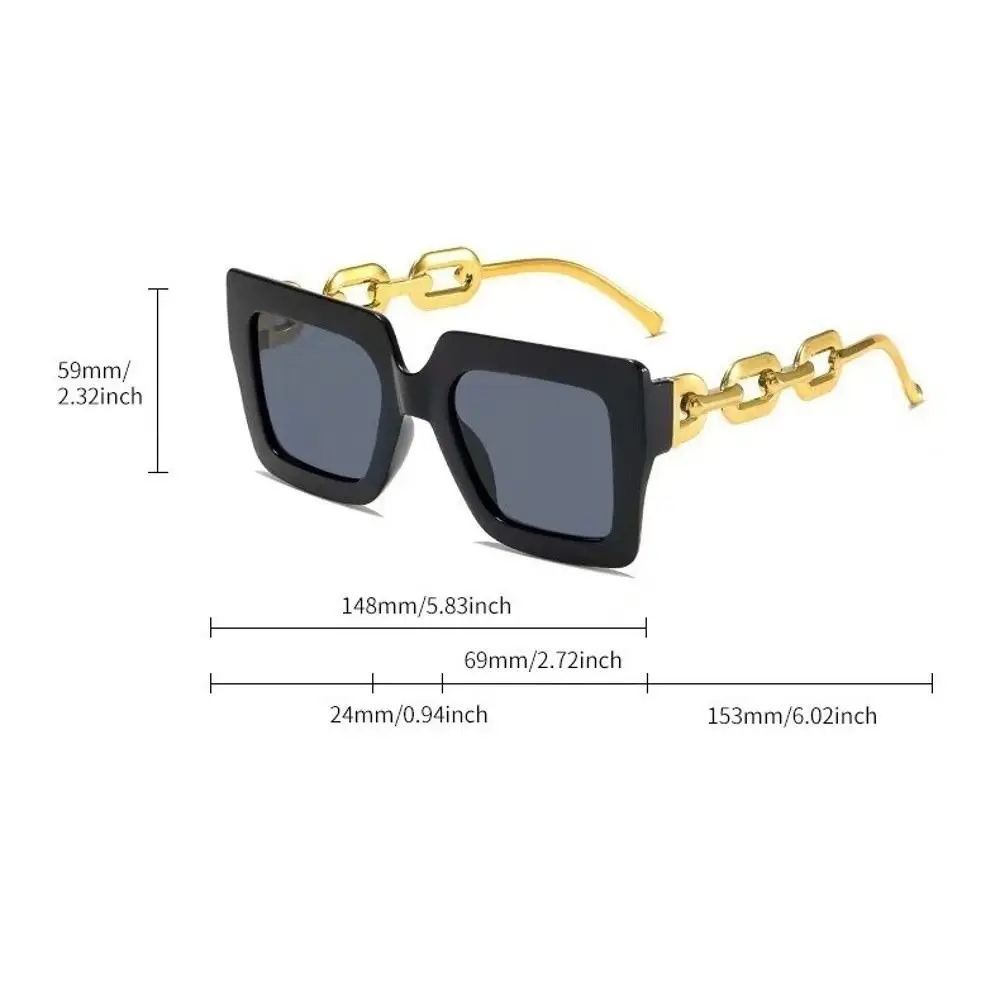 Gafas de sol cuadradas extra grandes estilo vintage, montura rectangular