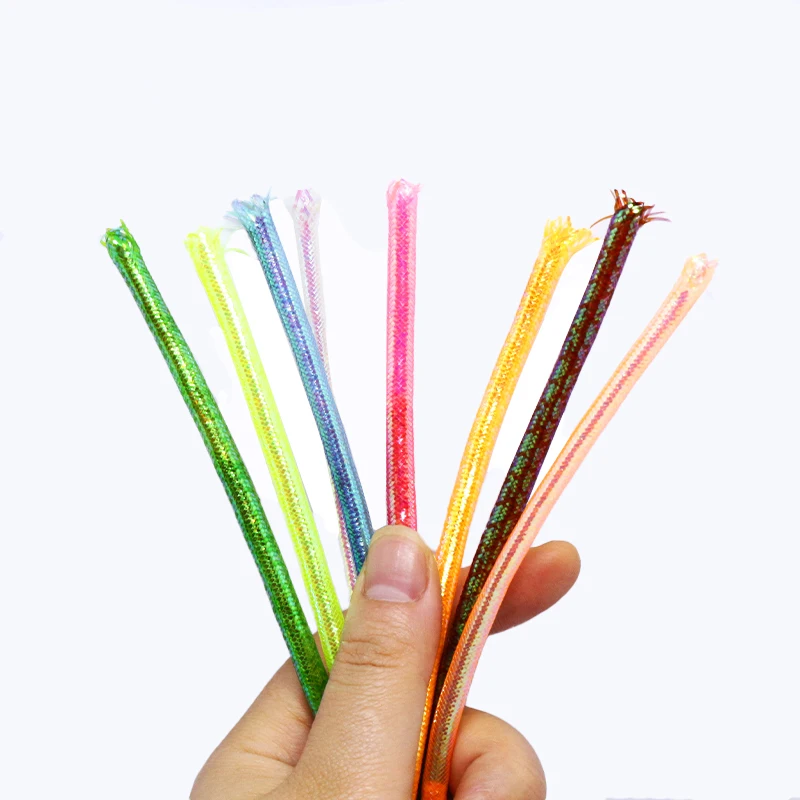 Poxy Minnow Tubo mosca trenzado Mylar para Pike Zonker salmón - imagen 3
