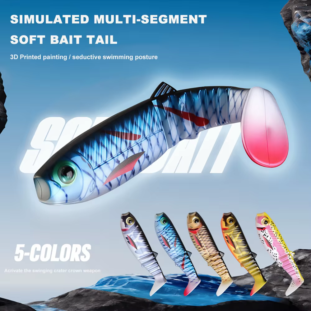 Vinilo swimbait T-Tail tramos múltiples para black bass y trucha
