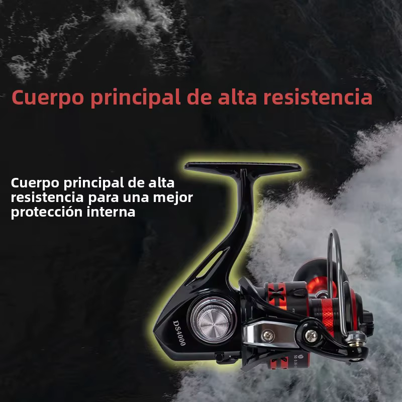 Carrete Giratorio DEUKIO 12kg 2+1 Rodamientos Manivela Metal