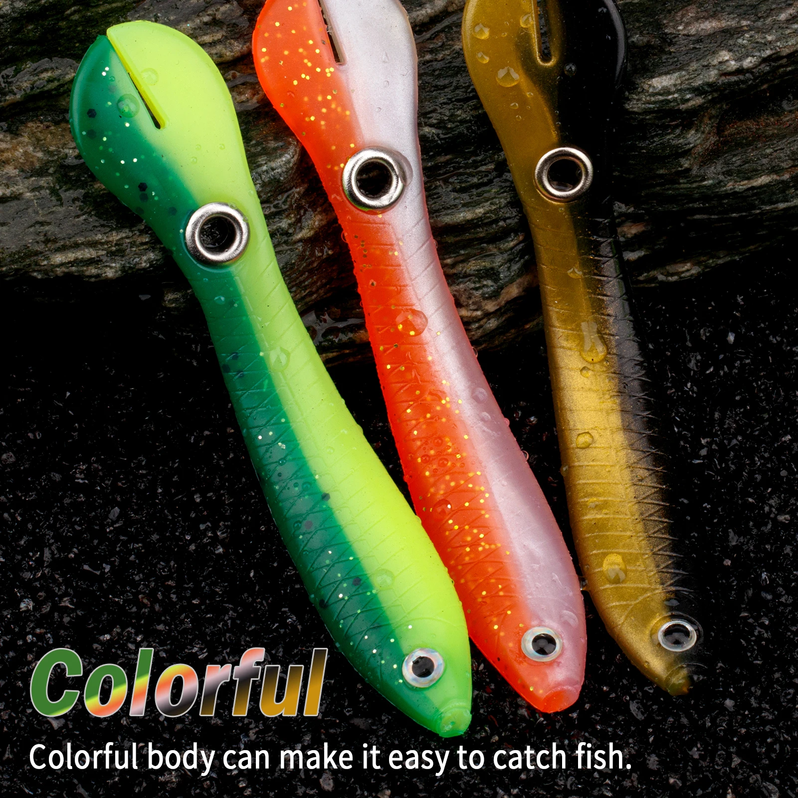Set de 10 señuelos blandos THKFISH de 100 mm en colores variados