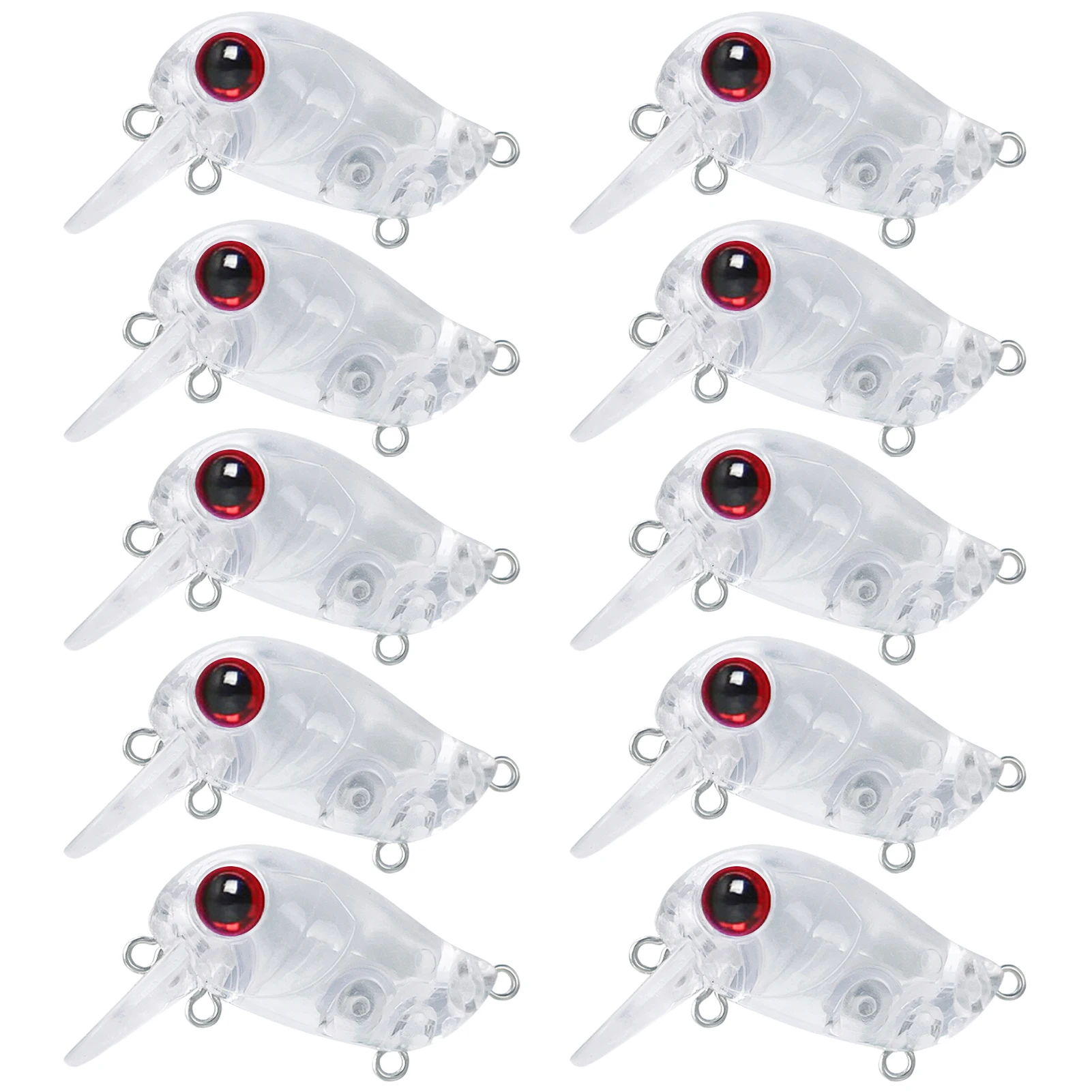 FREE FISHER, mini señuelos transparentes para DIY