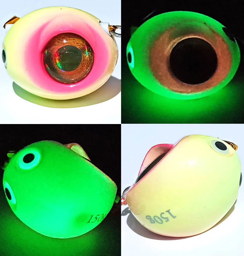 Jig Heads Luminosas Inchiku con Ojos 3D – Plomo - imagen 4