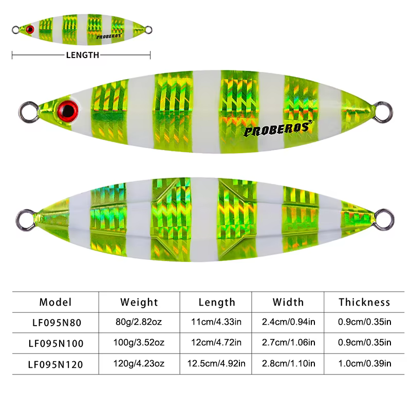 Jig Slow Fall para Pesca de Fondo, Ojos 3D y Acabado Láser - imagen 3