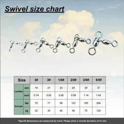 Esmerillones Giratorios 3 Vías Acero Inoxidable para Surfcasting