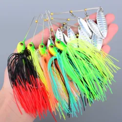 Spinnerbait doble hoja para lubina, señuelo giratorio