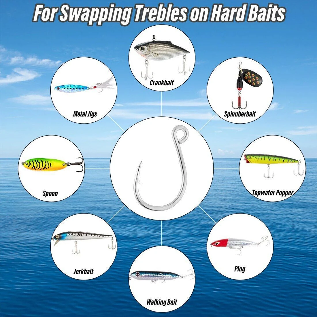 Puntas de anzuelo de repuesto FishTrip – Ancho hueco ideal para pesca - imagen 4