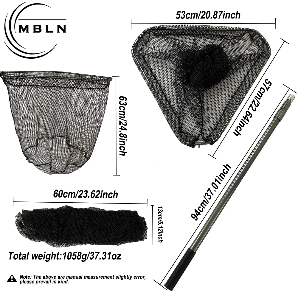 MBLN Red de aterrizaje plegable telescópica de aluminio con nailon - imagen 4