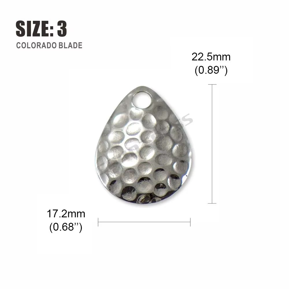 Countbass Cuchillas Spinner Colorado níquel latón martillado