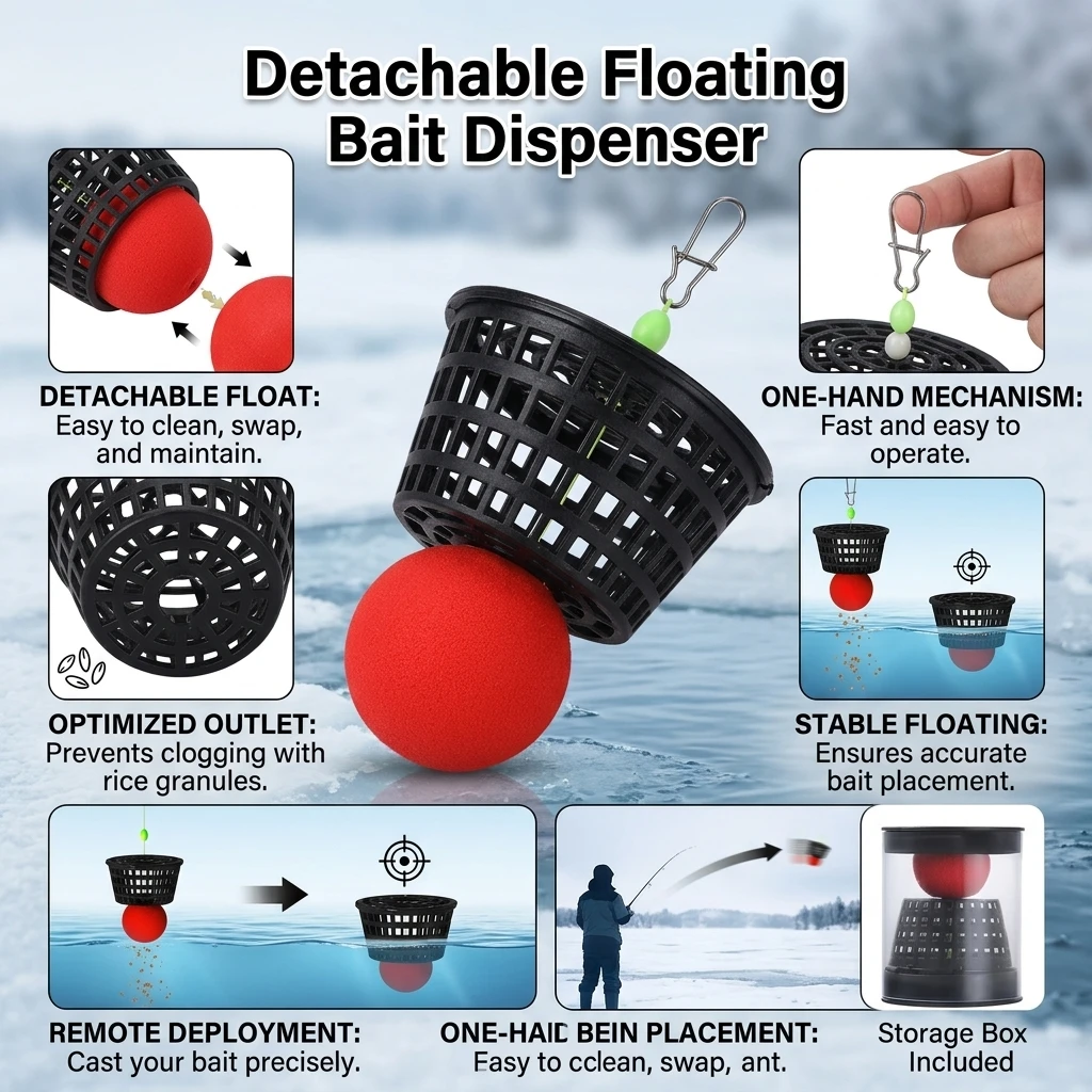 Alimentador largo alcance de cebo flotante de plástico – Carpa - imagen 5