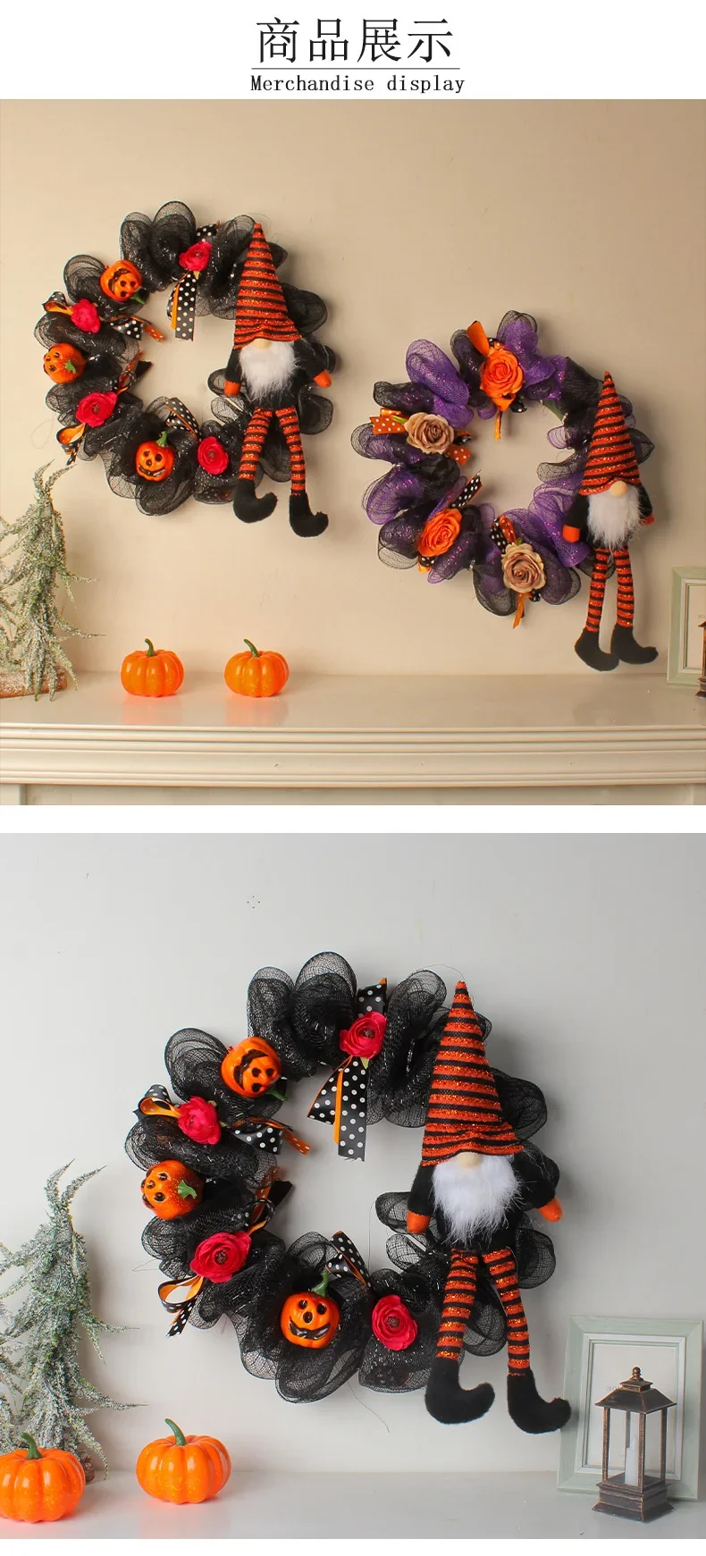 Muñeco anciano con barba blanca para Halloween colgante