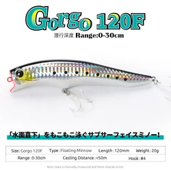 Tsurinoya 120F – Señuelo flotante superficial con tungsteno UV lubina