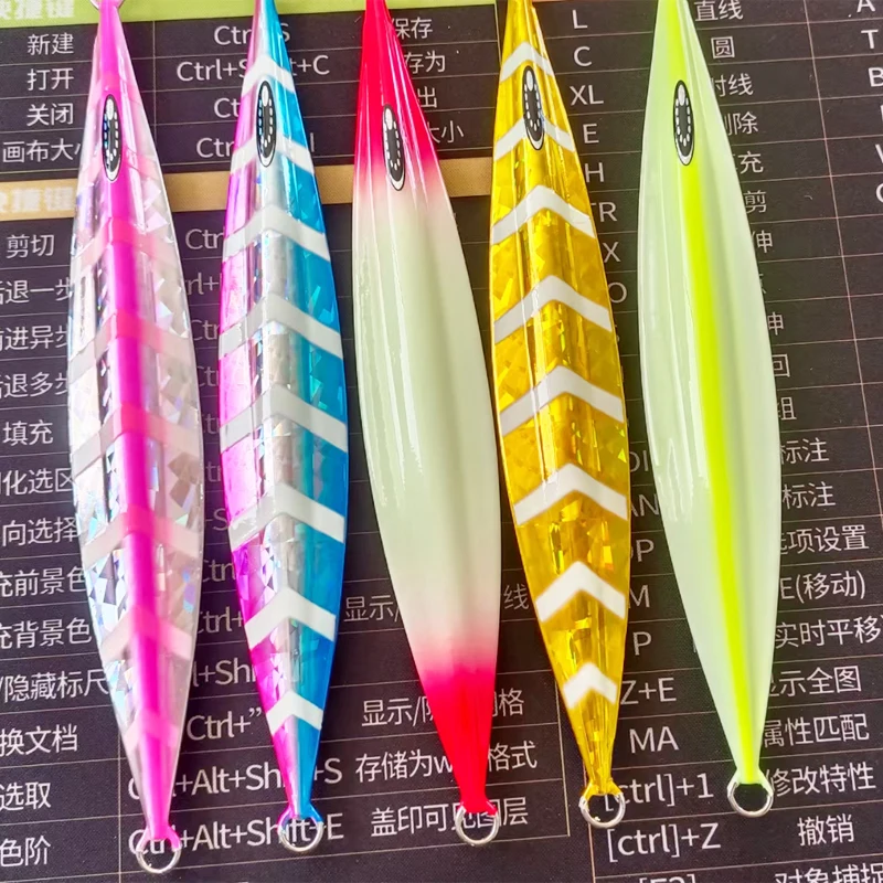 Señuelo metálico luminoso para jigging de hundimiento lento - imagen 5