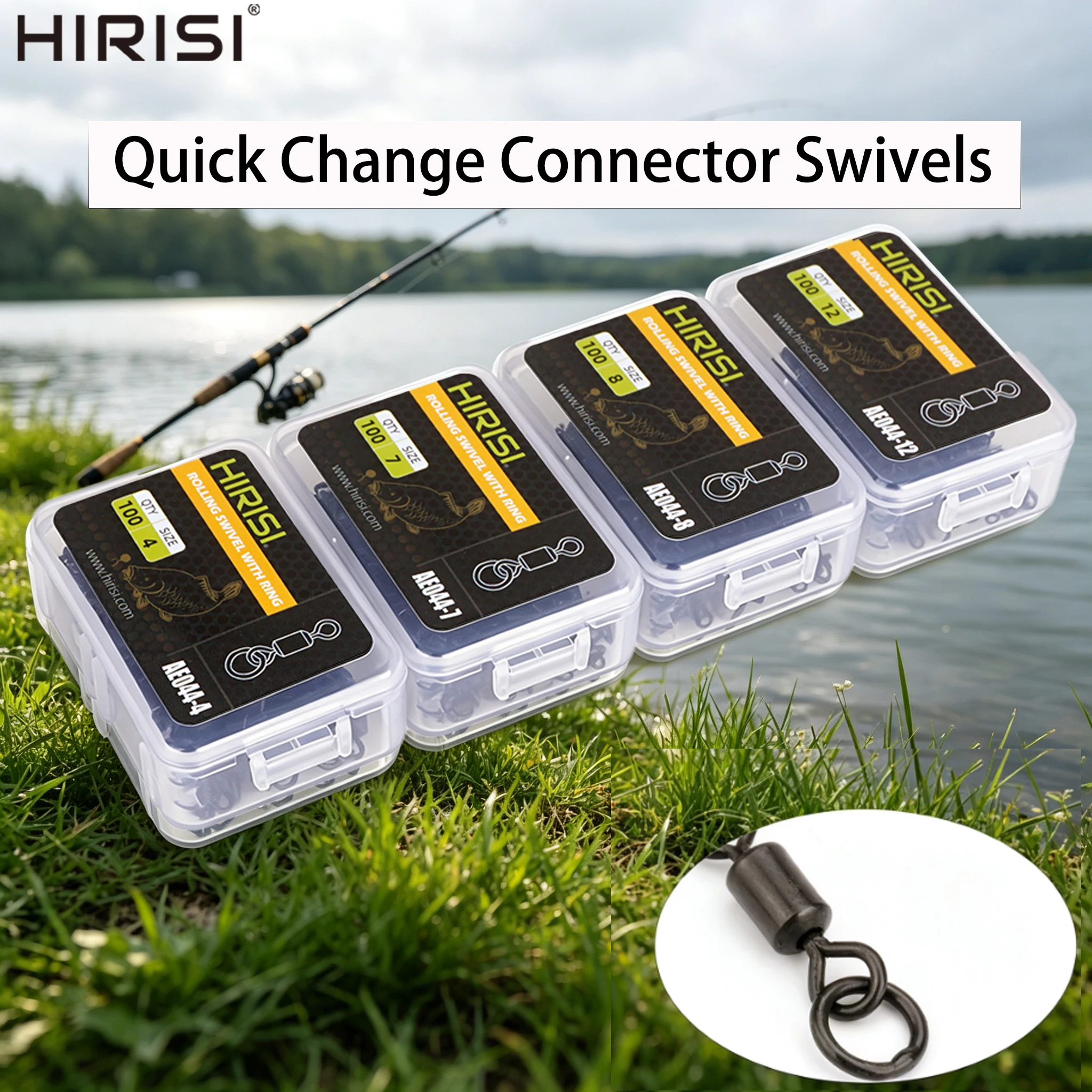 Hirisi AE044 anillas de cambio rápido con anzuelo sólido para carpa - imagen 5