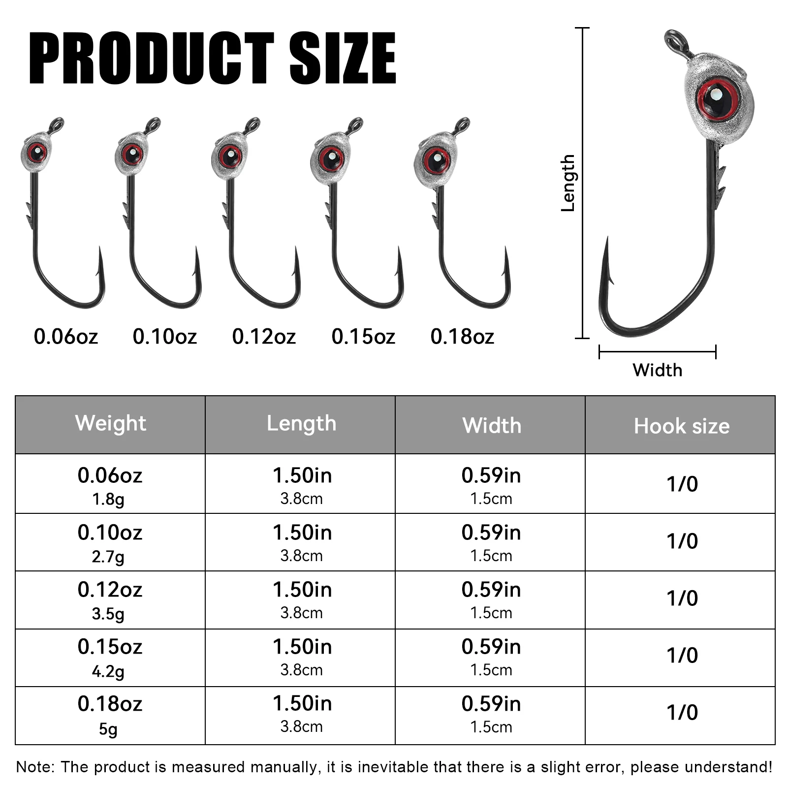 Free Fisher Jig Head ojo de pez con púas para vinilo agua salada - imagen 4