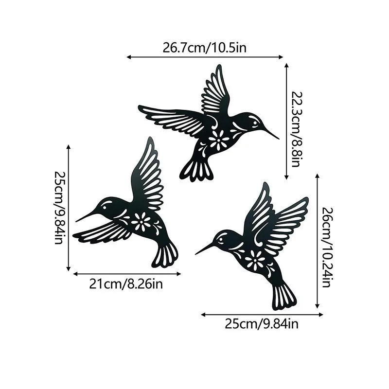 Iron Bird decoración de pared de metal con colibrí calado hueco - imagen 5