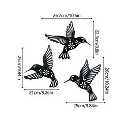 Iron Bird decoración de pared de metal con colibrí calado hueco