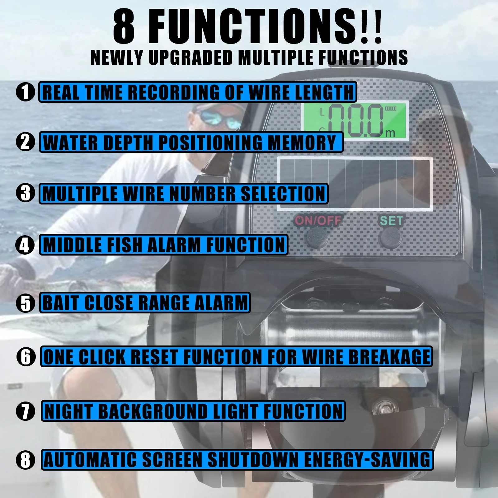 Imagen del empaque y accesorios incluidos con el carrete
