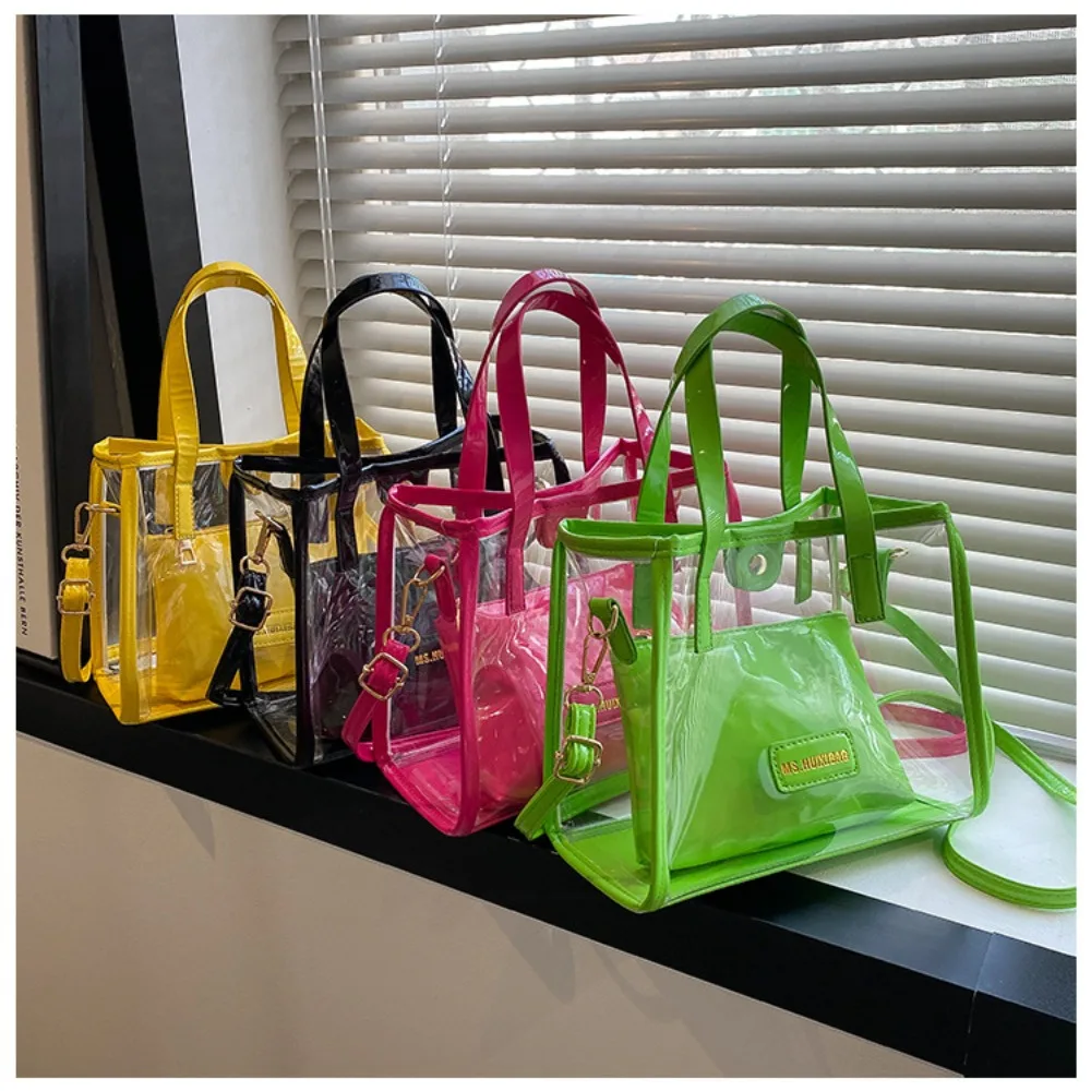 Bolso de hombro transparente de PVC portátil tipo tote - imagen 2