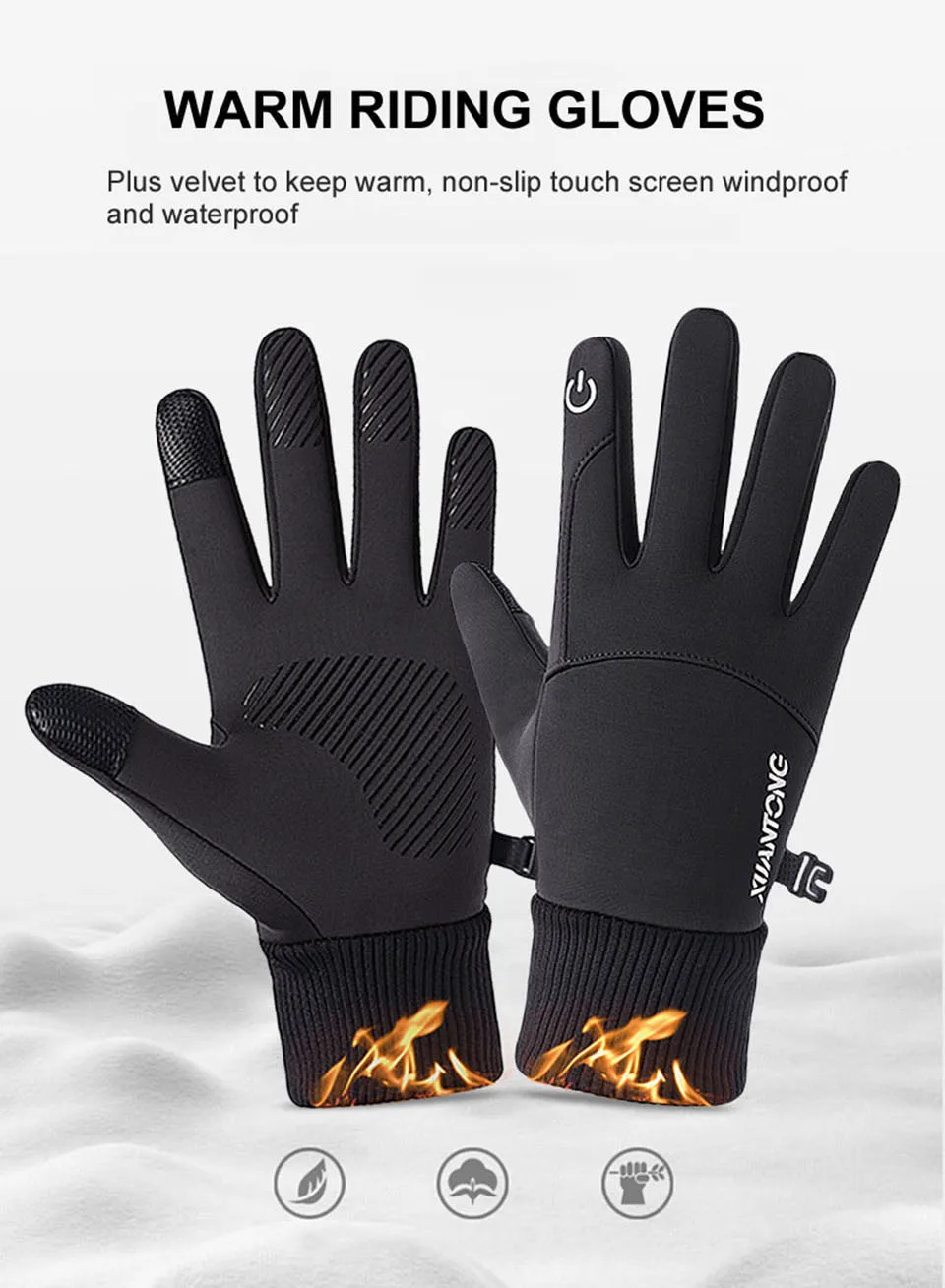 Interior de forro polar de los guantes WALK FISH