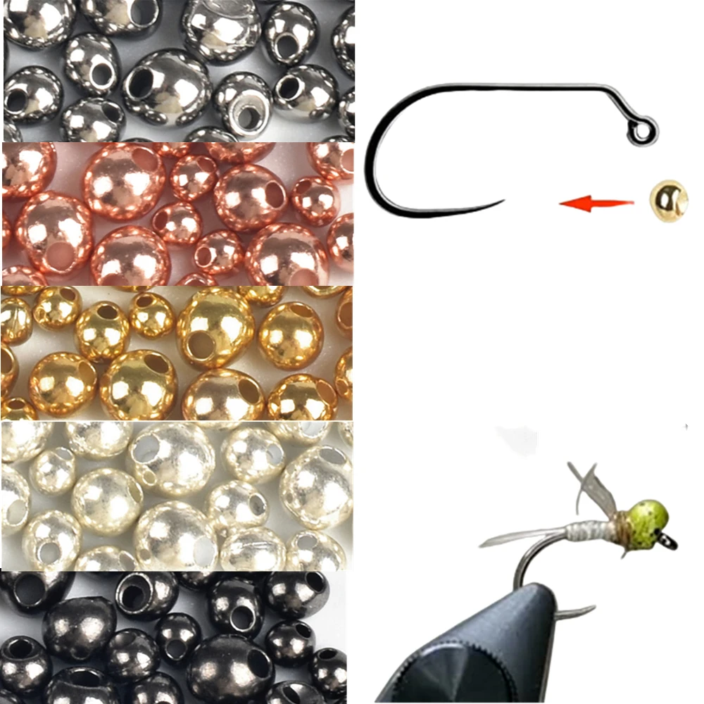 Muunn cuentas de jig para atado de moscas cereza moteado - imagen 2