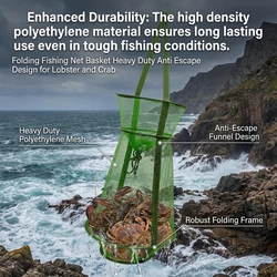 Red de pesca portátil plegable y engrosada para peces vivos