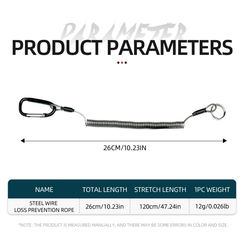 ShareShark cordón de seguridad con mosquetón anticaídas para pesca - imagen 2