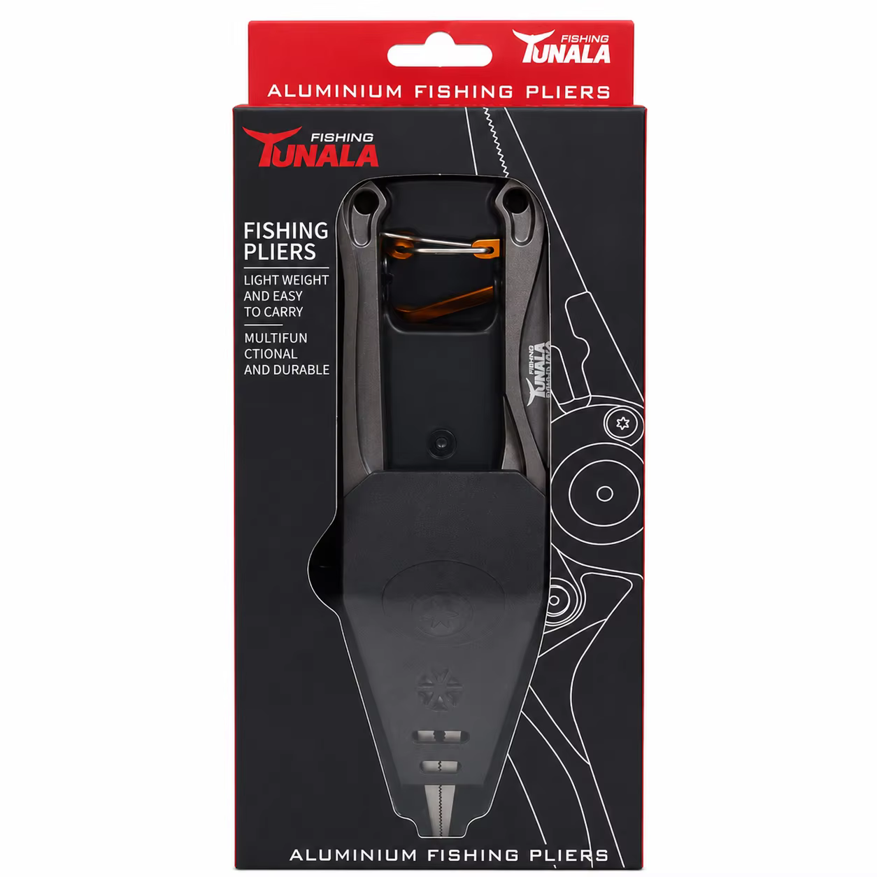 Alicates de pesca aluminio con funda y cortador de línea - imagen 4