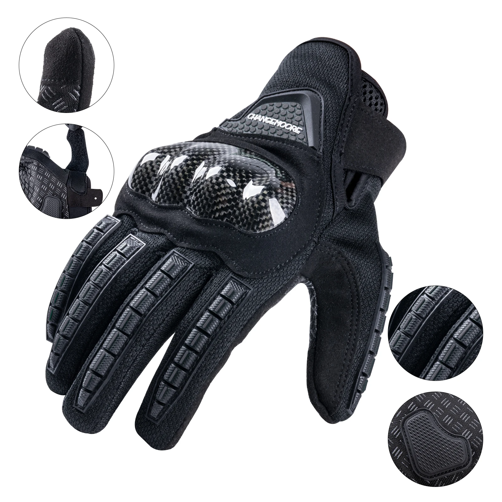 Guantes motocross con nudillos rígidos, táctil y protección - imagen 5