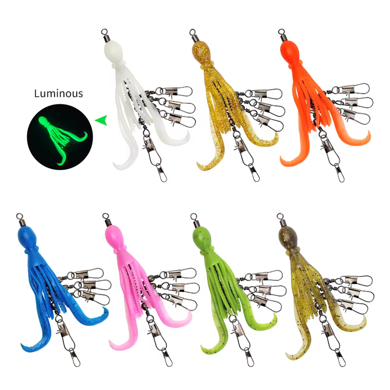 Kit aparejos para calamar con vinilo – Señuelo pesca deportiva - imagen 5