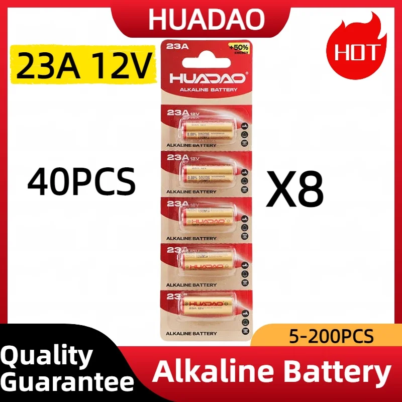 Vista frontal de la batería 23A 12V en su empaque