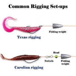 Anzuelos Offset para Texas Rig — Lubina y trucha en agua salada