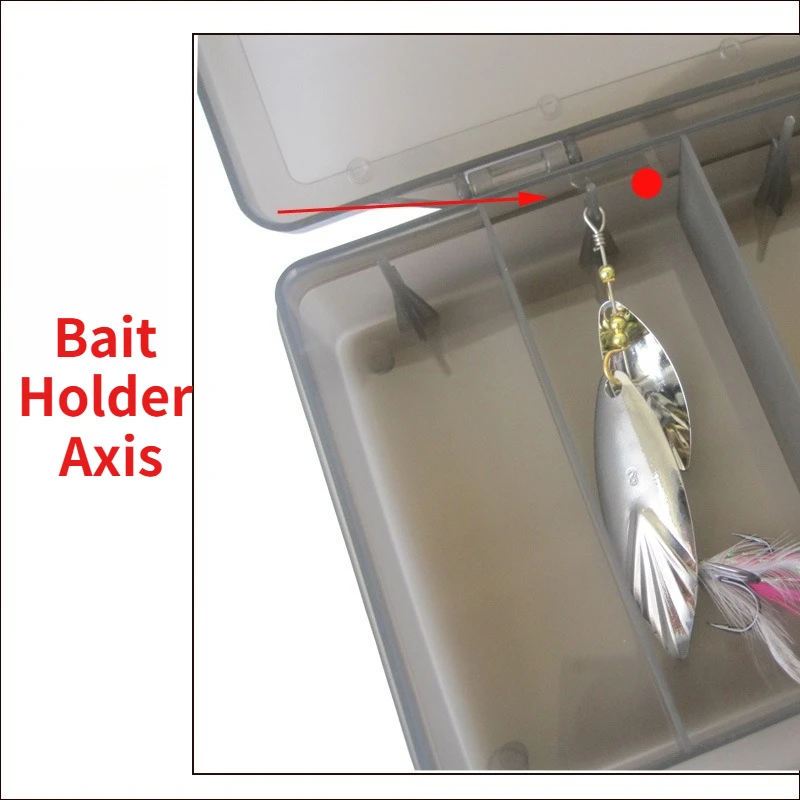 Caja de señuelos transparente esmerilada bronce con divisiones - imagen 4