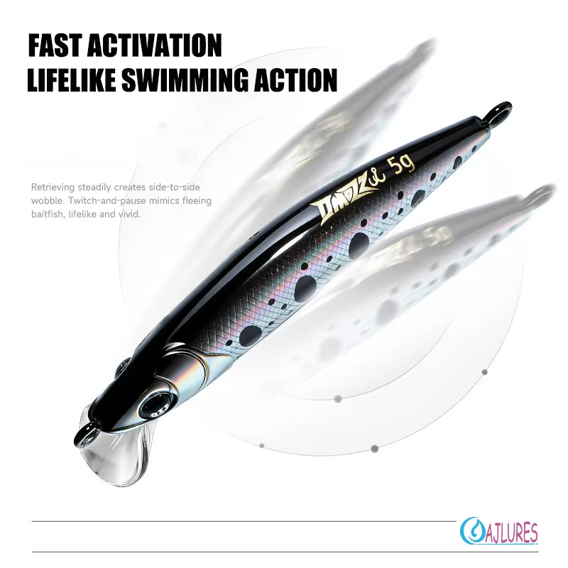 Señuelo Minnow Hundimiento Lento 5g – Anzuelos Teflón para Lubina, Trucha y Lucio - imagen 5