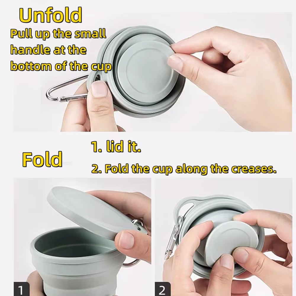 Taza Plegable de Silicona 180 ml – Retráctil para Viajes - imagen 2
