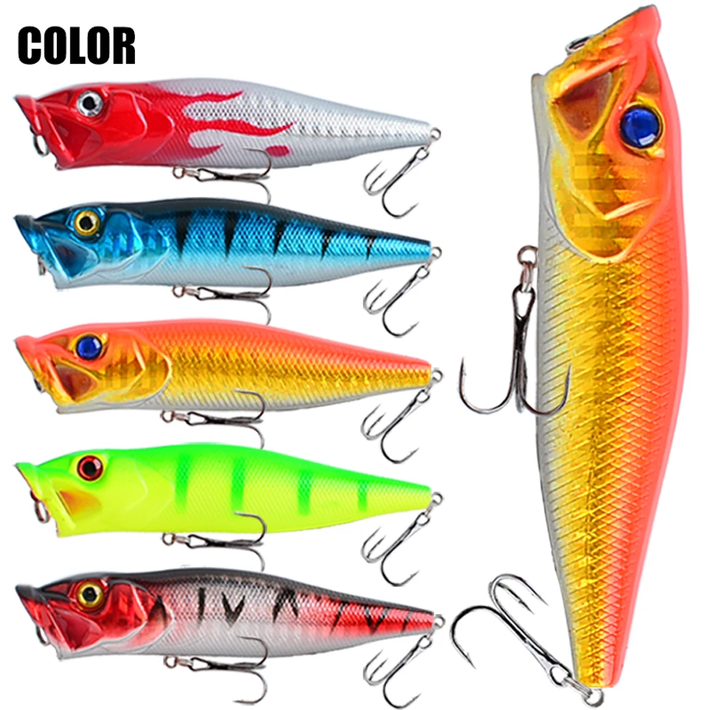 Señuelo Popper Crankbait Swimbait de plástico duro con ojos 3D - imagen 4