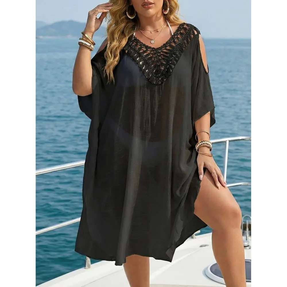 Vestido de playa mujer cuello V con espalda descubierta - imagen 2