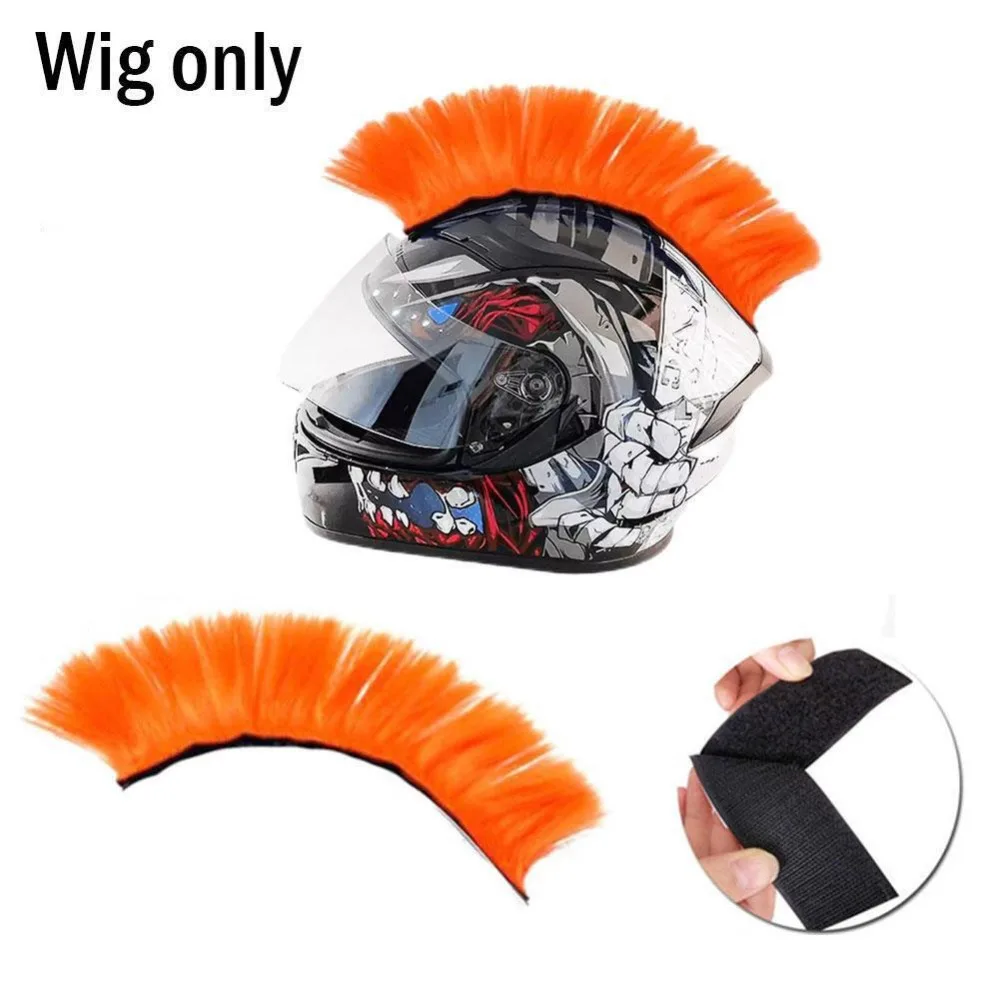 Peluca Mohawk sintética para casco de moto con adhesivos reutilizables - imagen 4