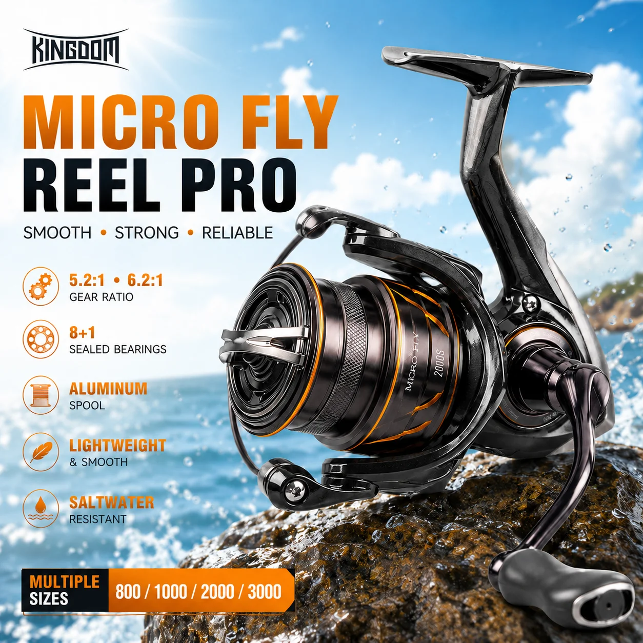 Carrete Spinning KINGDOM Micro Fly Reel Pro ultraligero - imagen 2