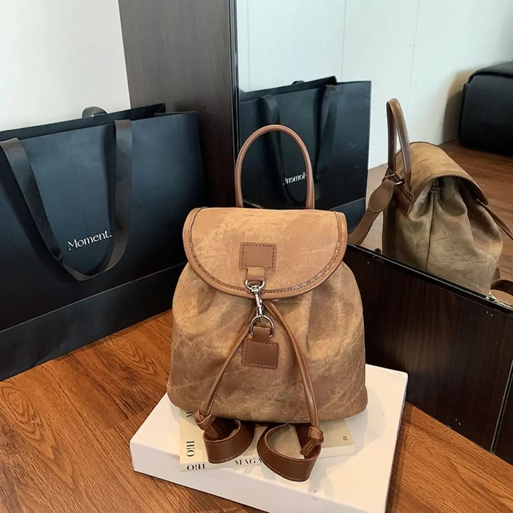 Mochila casual de piel PU para mujer estilo retro americano, versátil - imagen 2