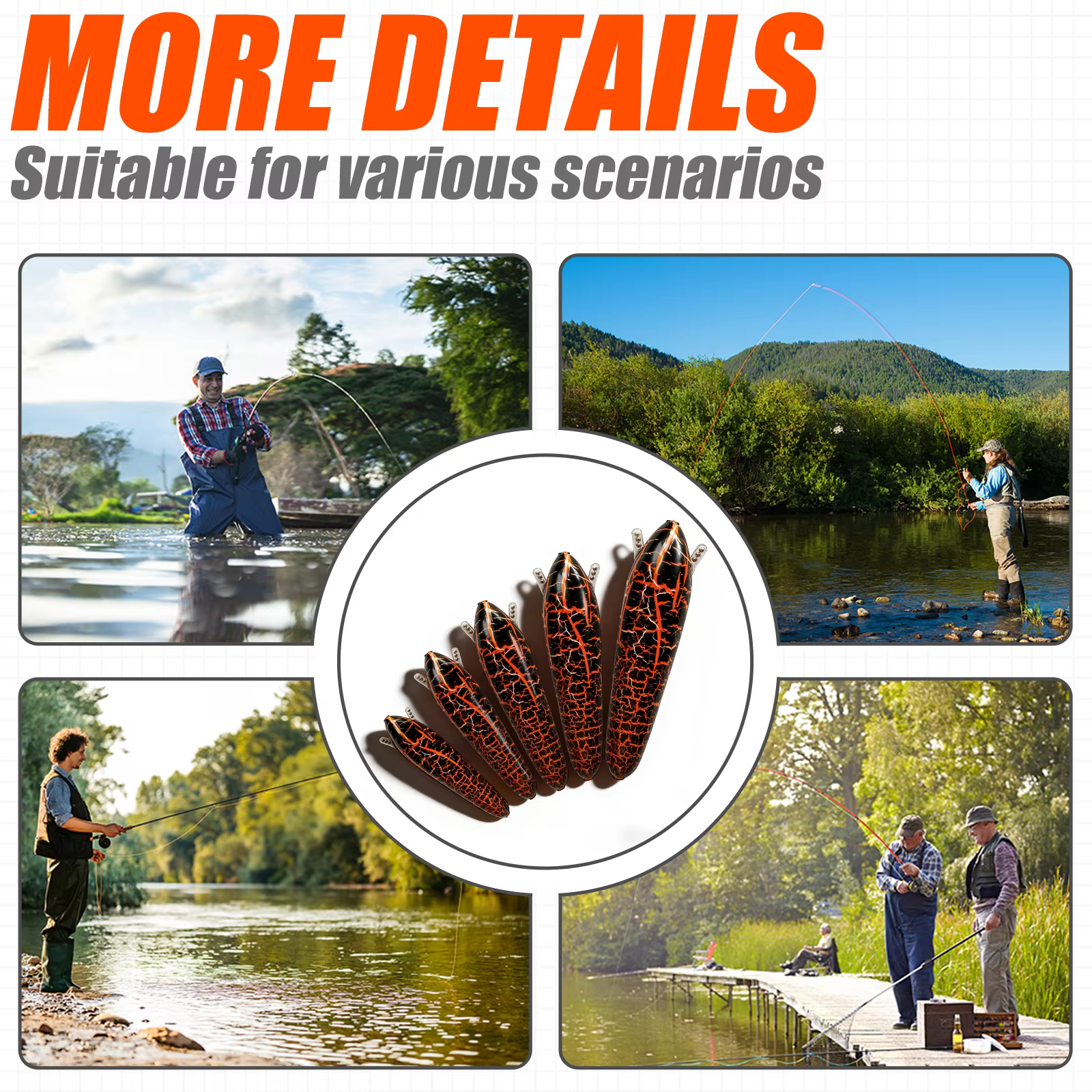 Flotador de Pesca Ponderado con Cuentas Sonoras para Siluro - imagen 2